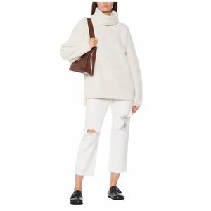 CITIZENS OF HUMANITY EMERY HIGH RISE RELAXED CROP DISTRESSED WHITE SIZE 27